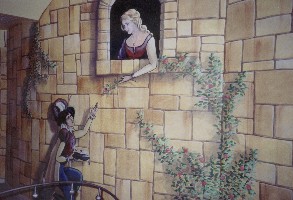 18' X 14' castle wall mural