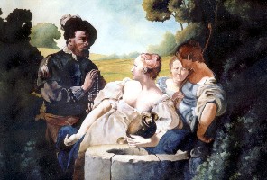 6' X 8' mural on canvas based on rebecca at the well