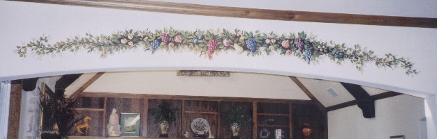 Fruit and grapevine frieze