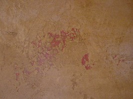 Detail of layered tinted textures with walnut, gold and silver glazes